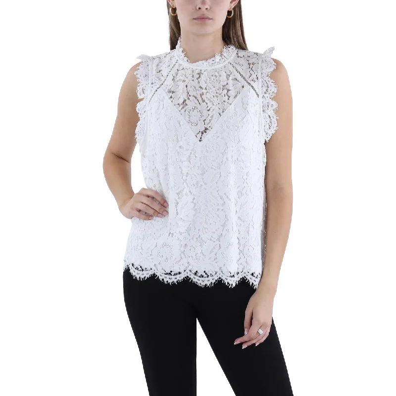 Generation Love Womens Lace Short Sleeves Blouse Classic Minimalist Blouse