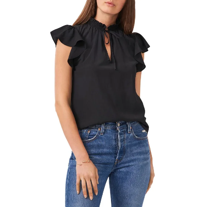 1.State Womens V Neck Cap Sleeve Blouse Loose Oversized Blouse