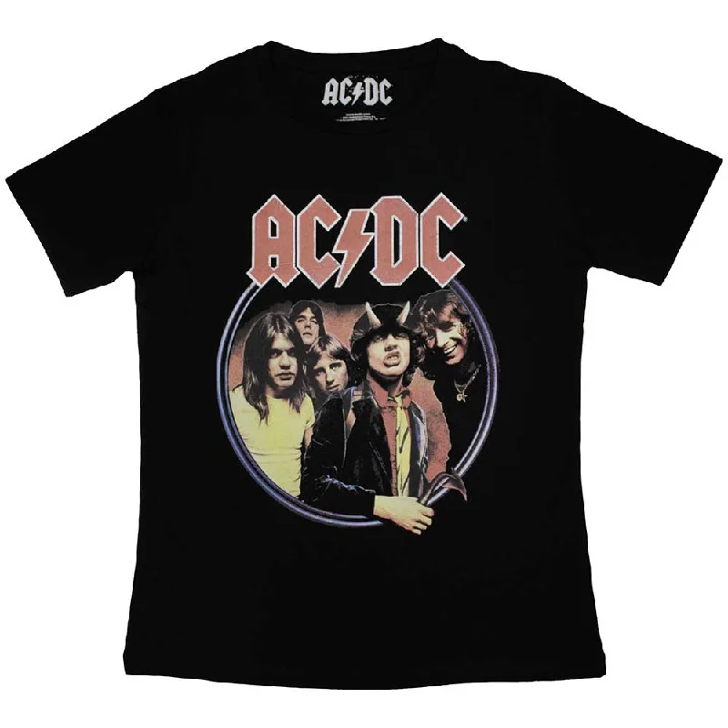 AC/DC | Official Band Ladies T-Shirt | Highway To Hell Circle Chenille Blend Fleece Blend Nylon Blend