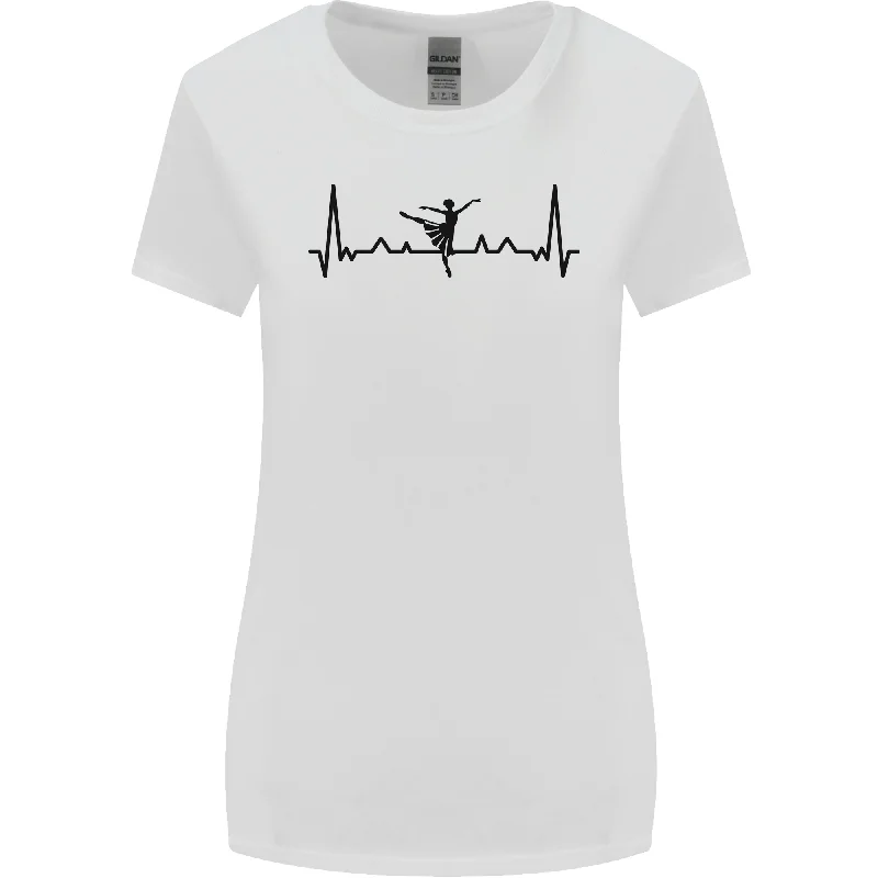 Ballet Dancer ECG Dancing Ballerina Pulse Womens Wider Cut T-Shirt Cozy Warm Stylish