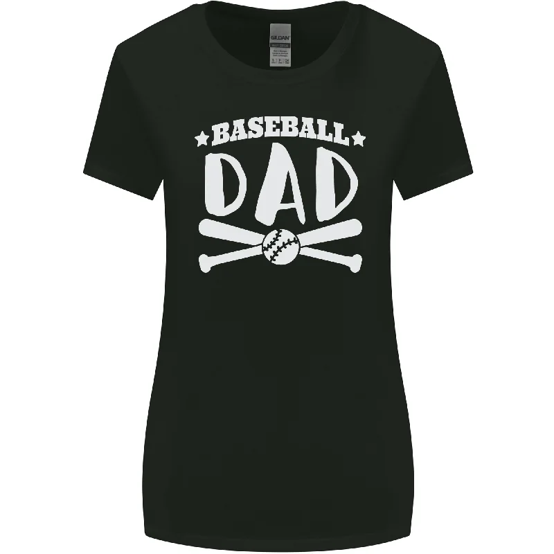 Baseball Dad Funny Fathers Day Womens Wider Cut T-Shirt Satin Fabric Silk Fabric Chiffon Fabric