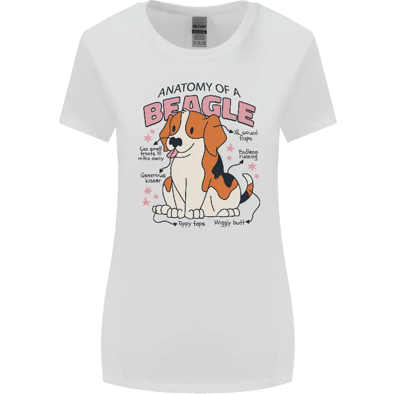 Beagle Anatomy Funny Dog Womens Wider Cut T-Shirt Lace Blend Ribbed Blend Corduroy Blend