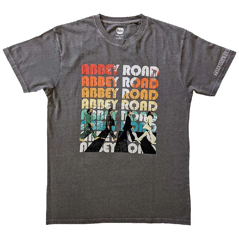 The Beatles | Official Band T-shirt | Abbey Stacked (Sleeve Print) Seamless Knitted Crochet