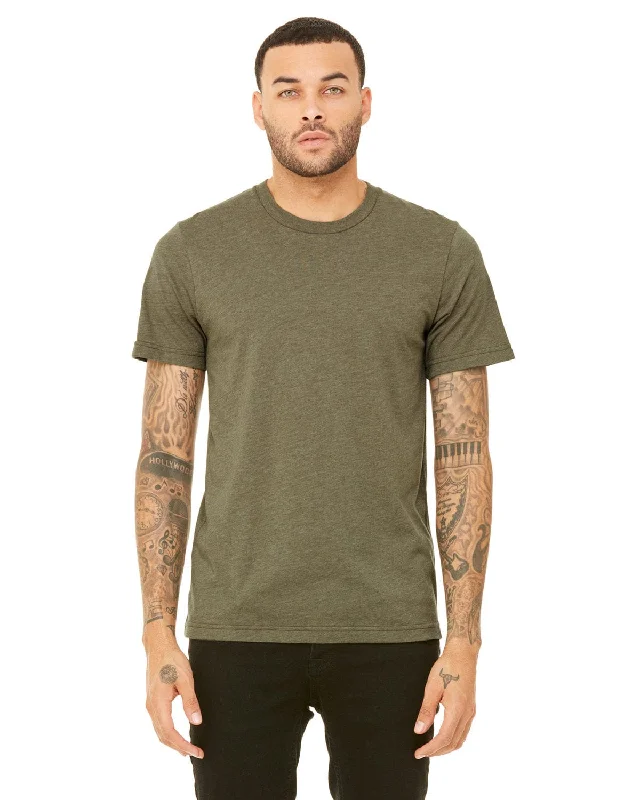 Bella+Canvas Unisex Heather CVC T-Shirt | Heather Olive Casual Formal Business