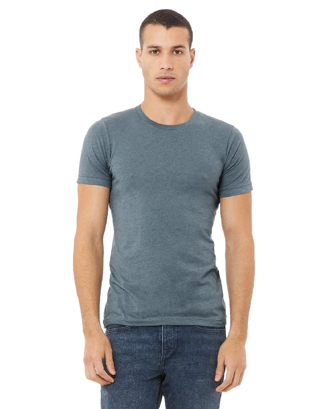 Bella+Canvas Unisex Heather CVC T-Shirt | Heather Slate Mesh Canvas Denim