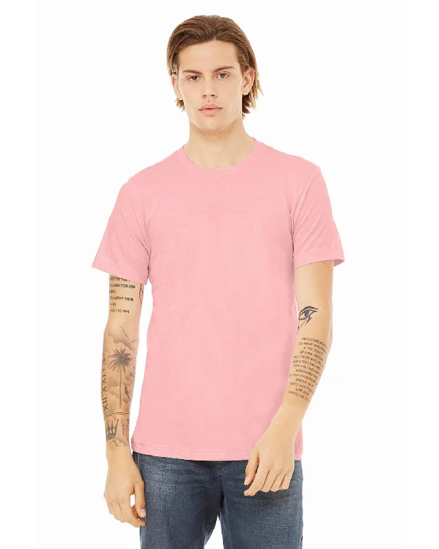 Bella+Canvas Unisex T-Shirt | Pink Satin Blend Silk Blend Wool Blend