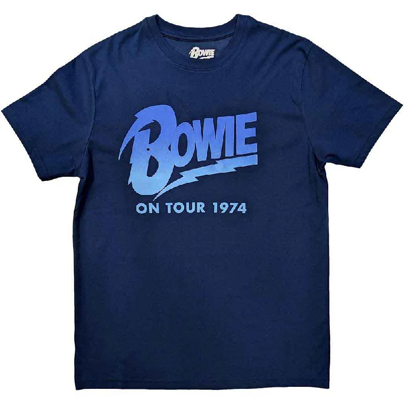 David Bowie | Official Band T-Shirt | On Tour 1974 Spandex Blend Rayon Blend Denim Blend