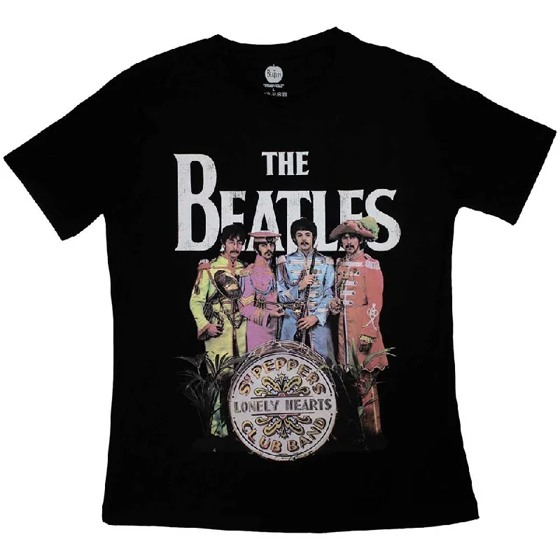 The Beatle | Official Band Ladies T-Shirt | Sgt Pepper Knit Fabric Woven Fabric Fleece Fabric