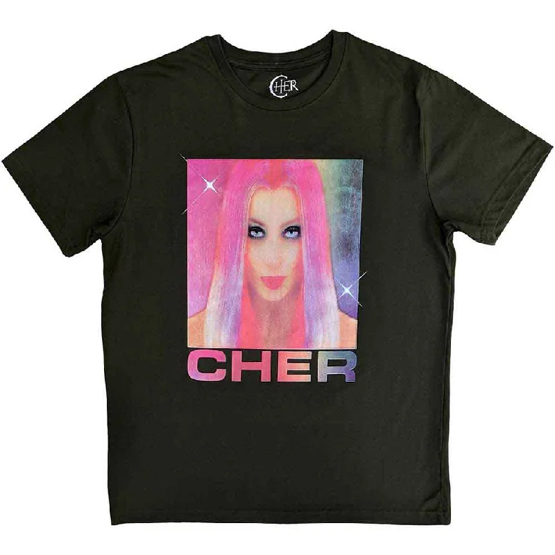 Cher | Official Band T-Shirt | Pink Hair Front Pockets Side Pockets Patch Pockets