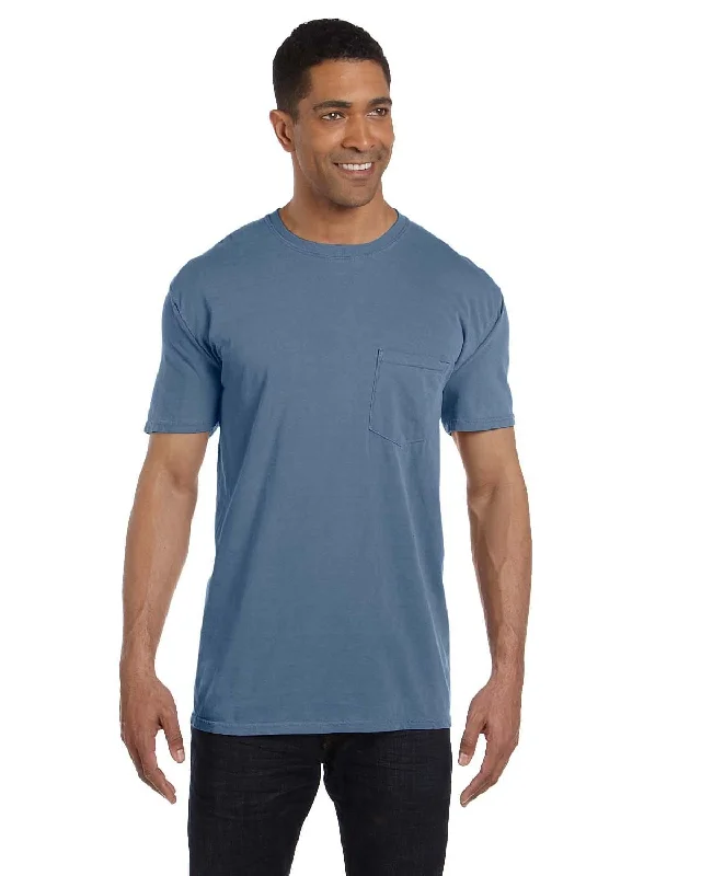 Comfort Colors Garment-Dyed Pocket T-Shirt | Blue Jean Elasticated Padded Insulated