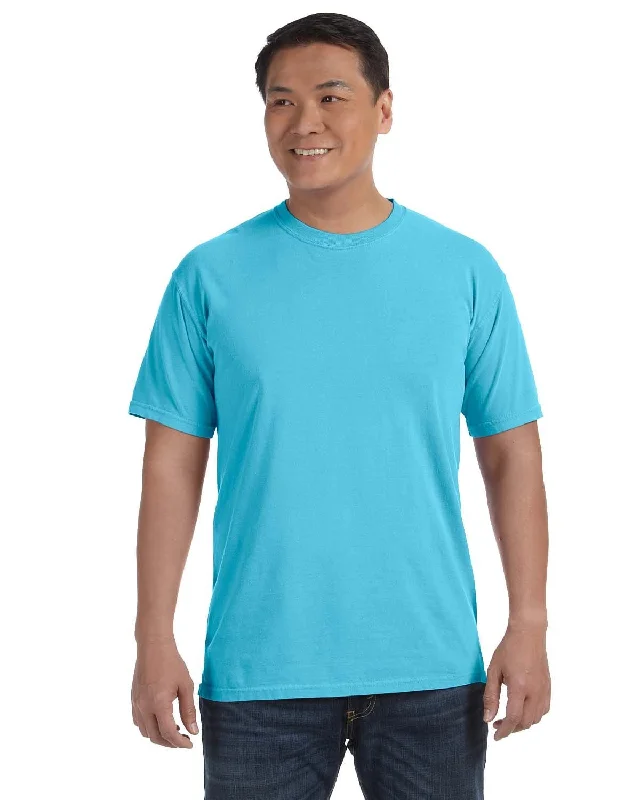 Comfort Colors Ringspun Garment-Dyed T-Shirt | Lagoon Blue Rayon Fabric Velvet Fabric Corduroy Fabric