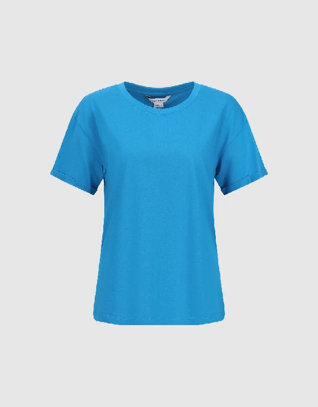 Crew Neck Straight T-Shirt Elasticated Padded Insulated