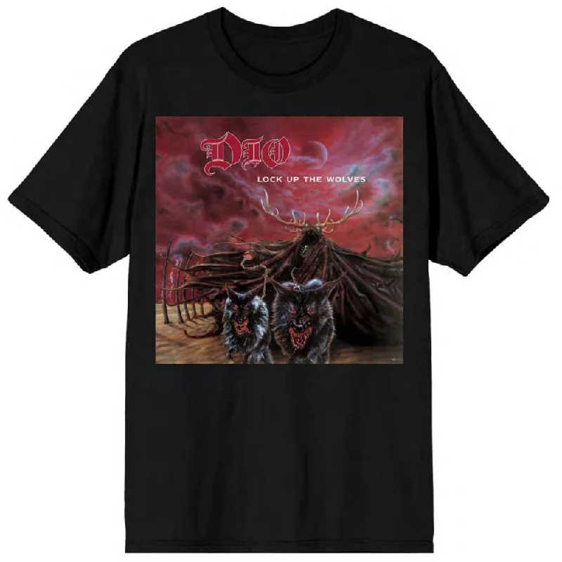 Dio | Official Band T-Shirt | Lock Up The Wolves Embroidered Appliqued Beaded