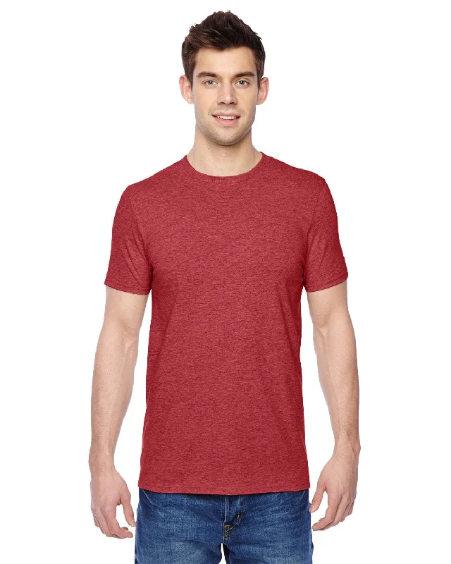 Fruit of the Loom 100% Sofspun Cotton T-Shirt | Brick Heather Terry Blend Velvet Blend Canvas Blend