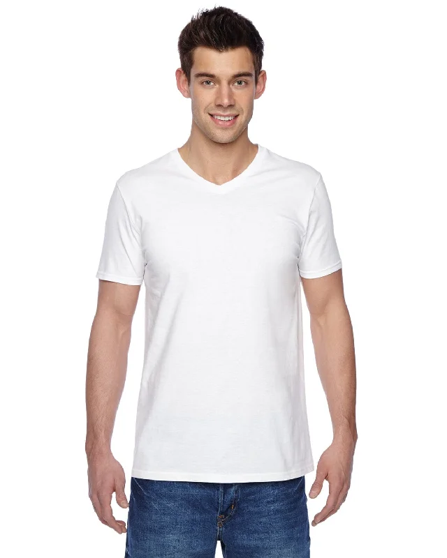 Fruit of the Loom 100% Sofspun Cotton V-Neck T-Shirt | White Lace Blend Ribbed Blend Corduroy Blend