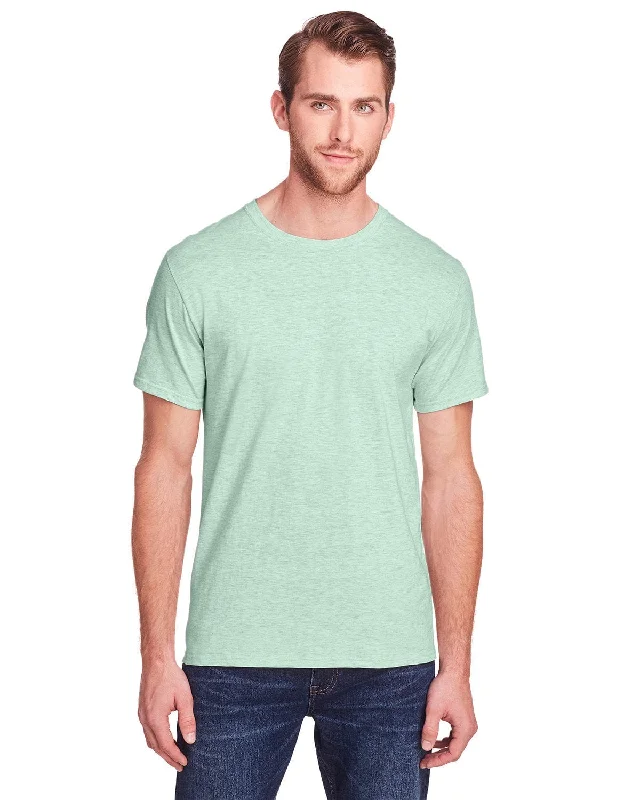 Fruit of the Loom Adult ICONIC T-Shirt | Mint To Be Hthr Terry Blend Velvet Blend Canvas Blend