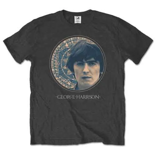 George Harrison | Official Band T-Shirt | Circular Portrait Print Jacquard Patchwork