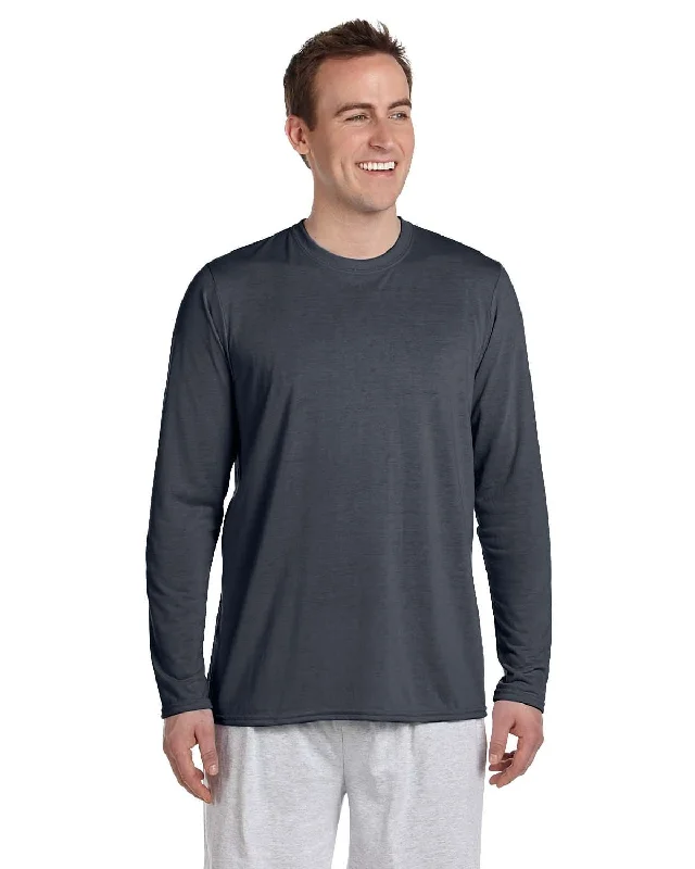 Gildan 4.5 oz. Performance Long Sleeve T-Shirt | Charcoal Solid Print Embellished