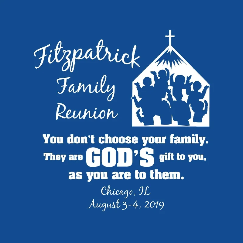 Gods Gift Family Reunion T-Shirt Design R1-61 Collared T-Shirt Boat Neck A-Line