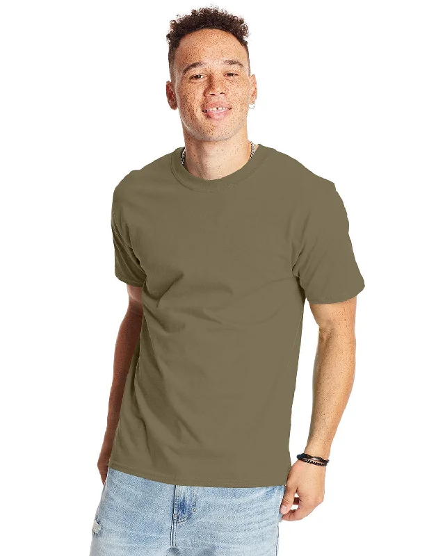 Hanes Beefy-T T-Shirt | Oregano Rayon Fabric Velvet Fabric Corduroy Fabric