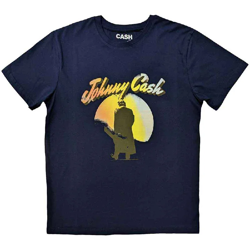 Johnny Cash | Official Band T-Shirt | Walking Guitar Embroidered Appliqued Beaded