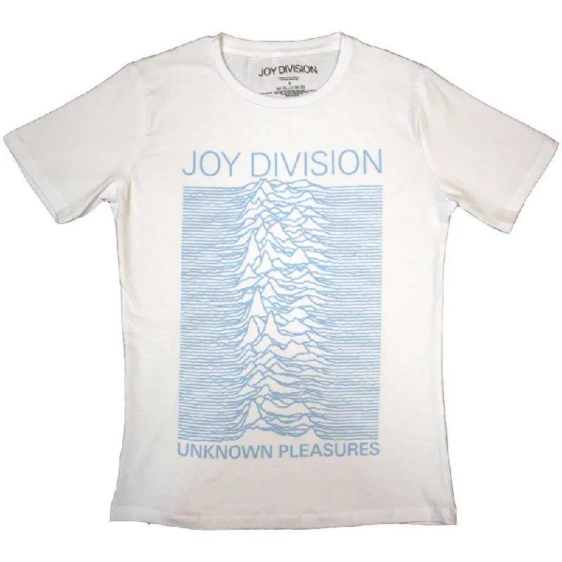 Joy Division | Official Band Ladies T-Shirt | Unknown Pleasures FP white Machine Wash Dry Clean Hand Wash