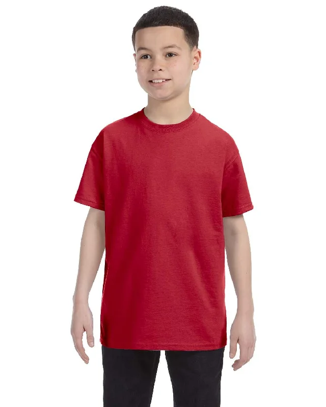 Jerzees Youth Heavyweight 50/50 T-Shirt | True Red Satin Fabric Silk Fabric Chiffon Fabric