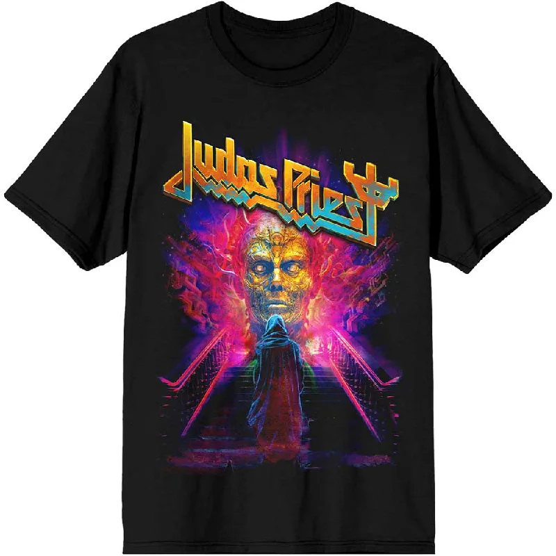 Judas Priest | Official Band T-Shirt | Escape From Reality Beaded Sequined Faux Fur