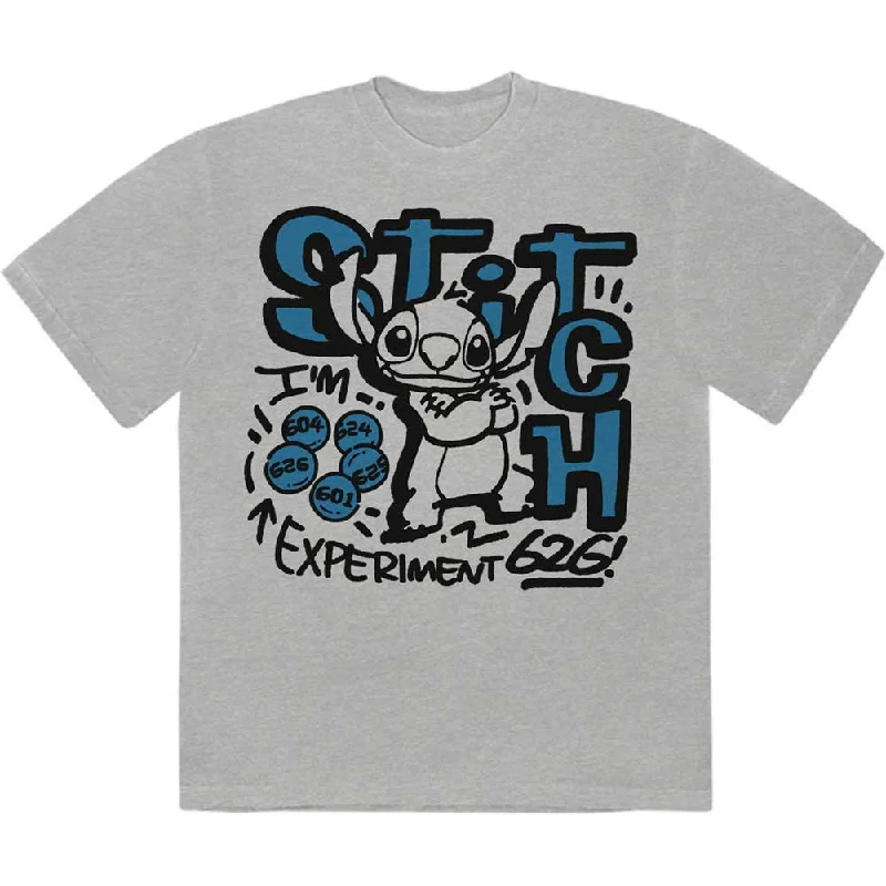 Disney | Official Band T-Shirt | Lilo & Stitch - Stitch Experiment Mesh Blend Leather Blend Suede Blend