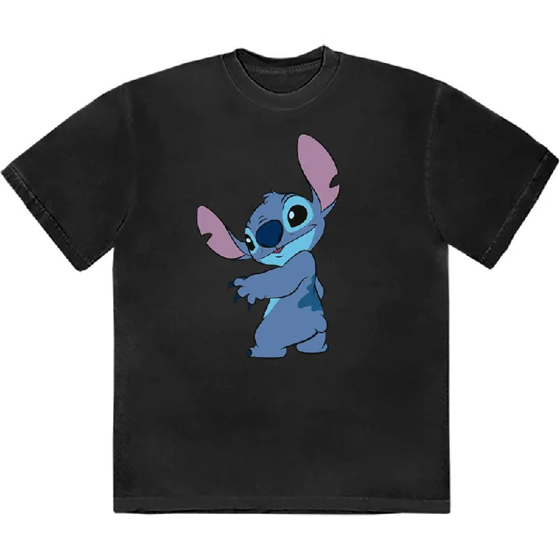 Disney | Official Band T-Shirt | Stitch Turn Striped Floral Plaid