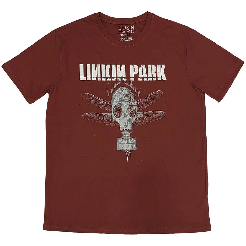 Linkin Parks | Official Band T-Shirt | Gas Mask Red Oversized T-Shirt Spandex breathable