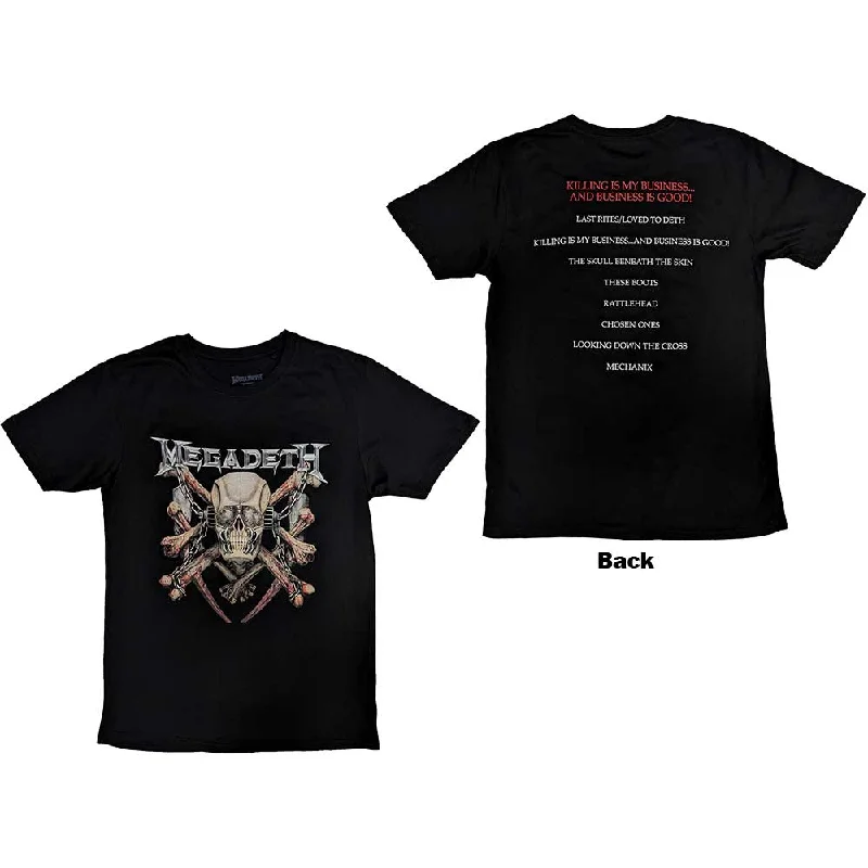 Megadeth | Official Band T-Shirt | Killing Biz (Back Print) Satin Fabric Silk Fabric Chiffon Fabric