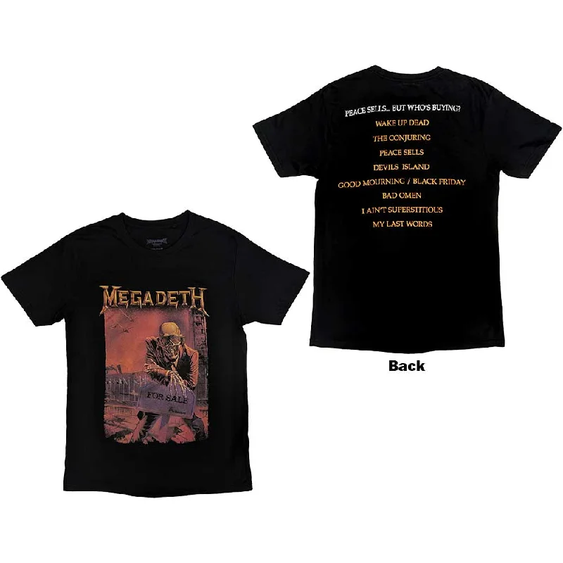 Megadeth | Official Band T-Shirt | Peace Sells Album Cover (Back Print) Houndstooth Herringbone Solid