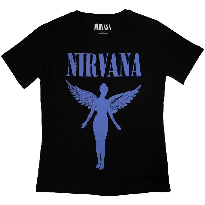 Nirvana Ladies | Official Band Ladies T-Shirt | Angelic Blue Mono Fleece Nylon Spandex