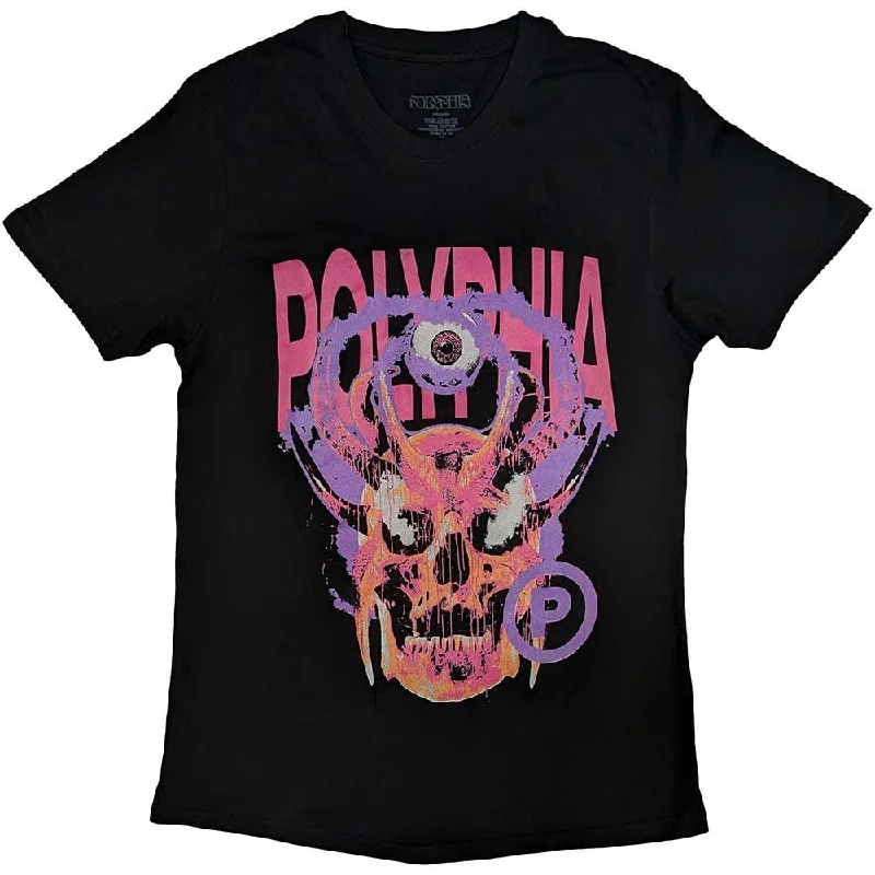 Polyphia | Official Band T-Shirt | Skull Circle P Rayon Velvet Corduroy