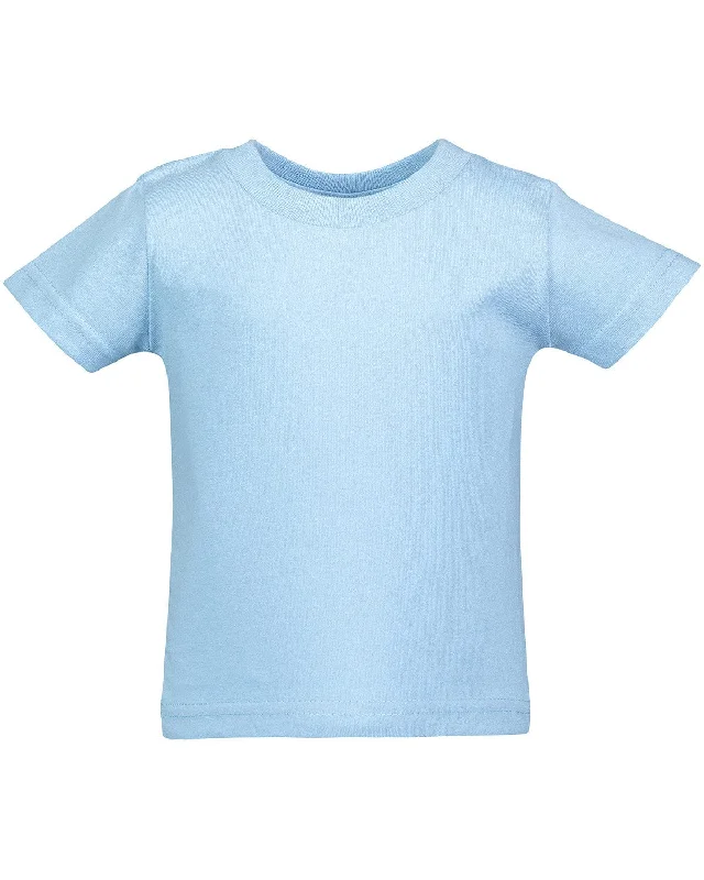 Rabbit Skins Infant T-Shirt | Light Blue Welt Pockets Slit Pockets