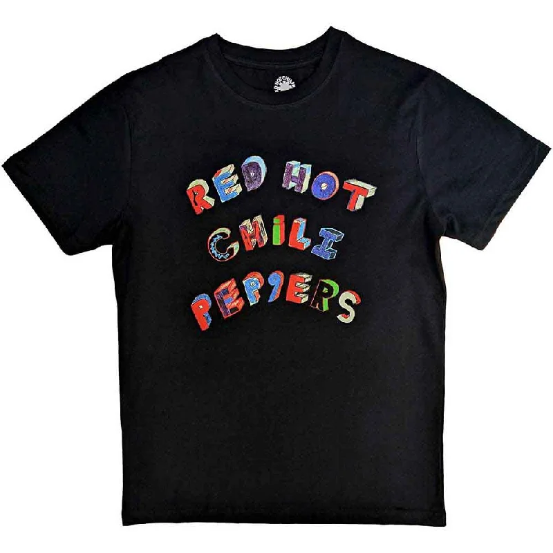 Red Hot Chili Peppers | Official Band T-Shirt | Colourful Letters Sequined Glittery Shiny