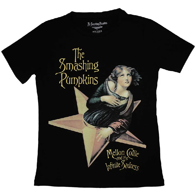 The Smashing Pumpkin | Official Band Ladies T-Shirt | Mellon Collie Basic T-Shirt Crew Neck Short Sleeve