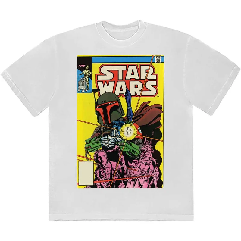 Star Wars | Official Band T-Shirt | Boba Fett Comic Cover Rayon Velvet Corduroy