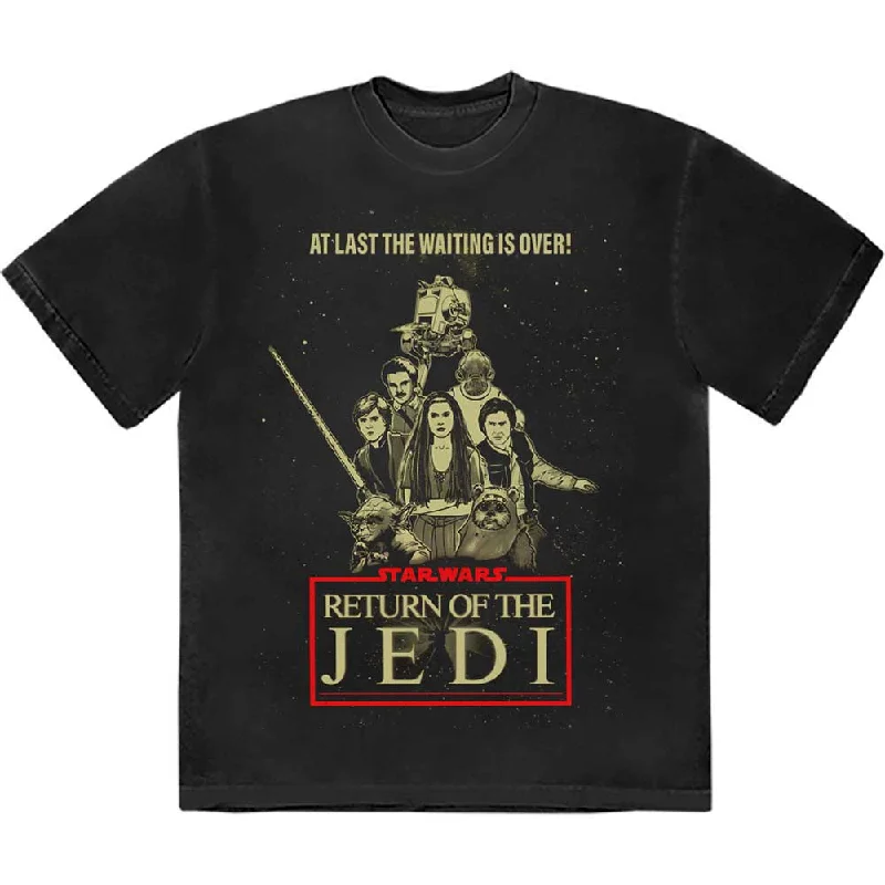 Star Wars | Official Band T-Shirt | Return Of The Jedi Waiting Is Over Houndstooth Herringbone Solid