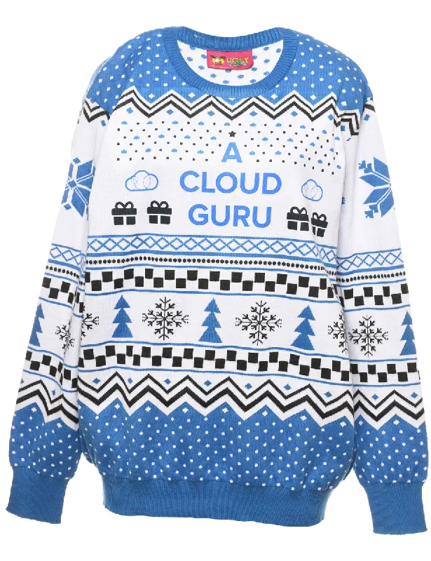 A Cloud Guru Christmas Jumper - XXL Real Fur Shearling Chenille