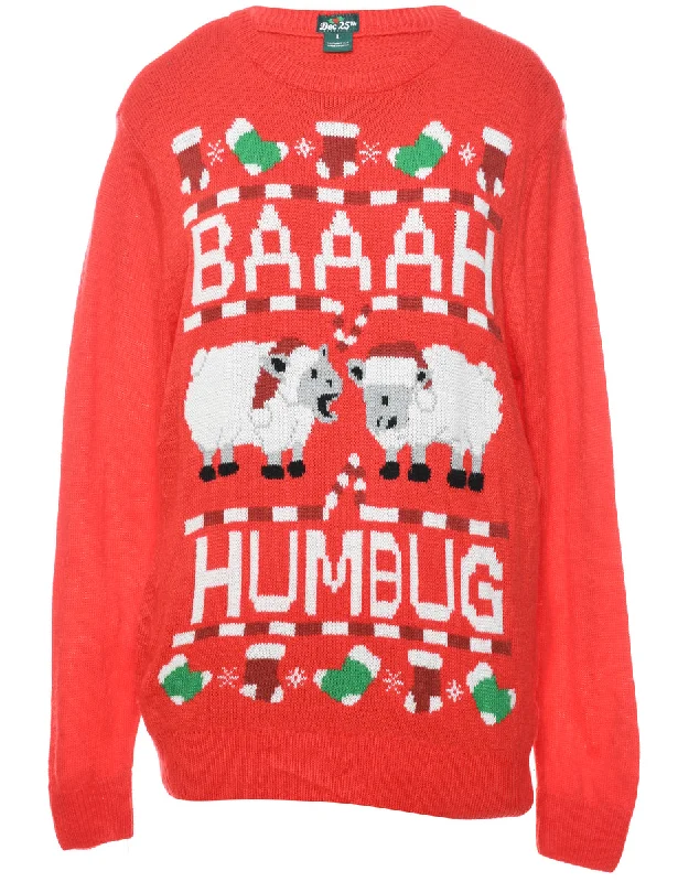 Animal Design Christmas Jumper - L Elegant Classic Vintage