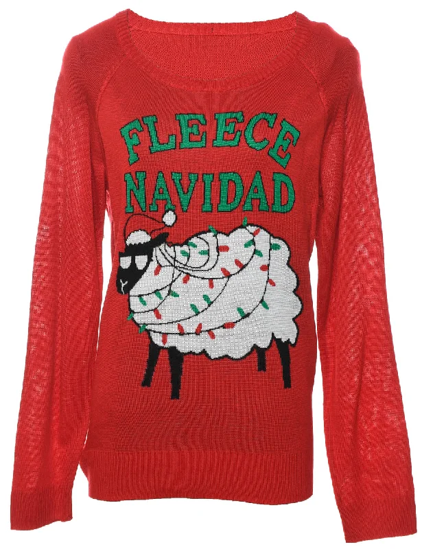 Animal Design Christmas Jumper - M Long Sweater Short Sweater Cropped Sweater