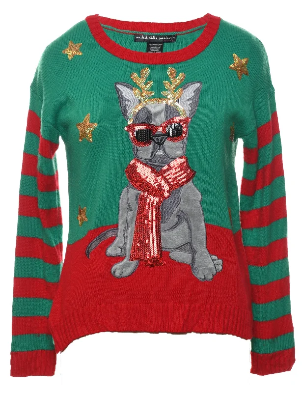 Animal Design Christmas Jumper - M Lightweight Heavyweight Midweight