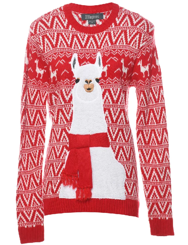 Animal Design Christmas Jumper - S Stylish Fashionable Trendy