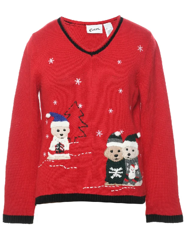 Animal Design Christmas Jumper - S Transparent Opaque Sheer