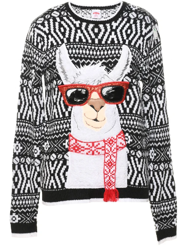 Animal Design Christmas Jumper - S Velvet Chenille Corduroy