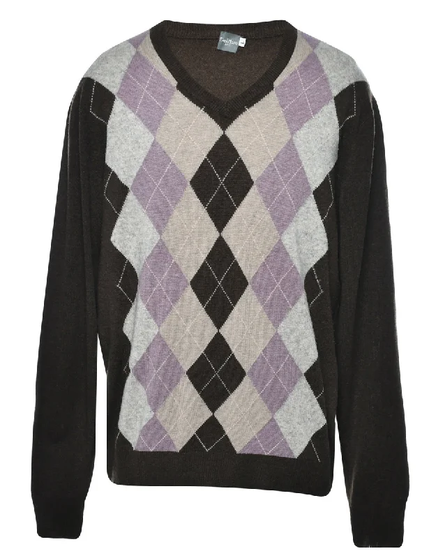 Argyle Jumper - L Wool Sweater Cotton Sweater Cashmere Sweater