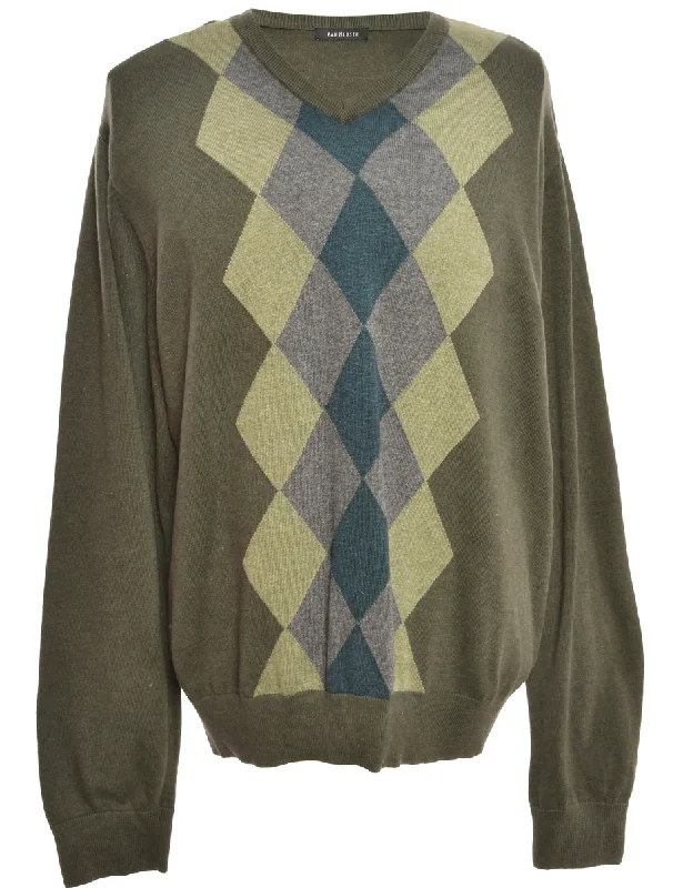 Argyle Van Heusen Jumper - L Modern Contemporary Chic