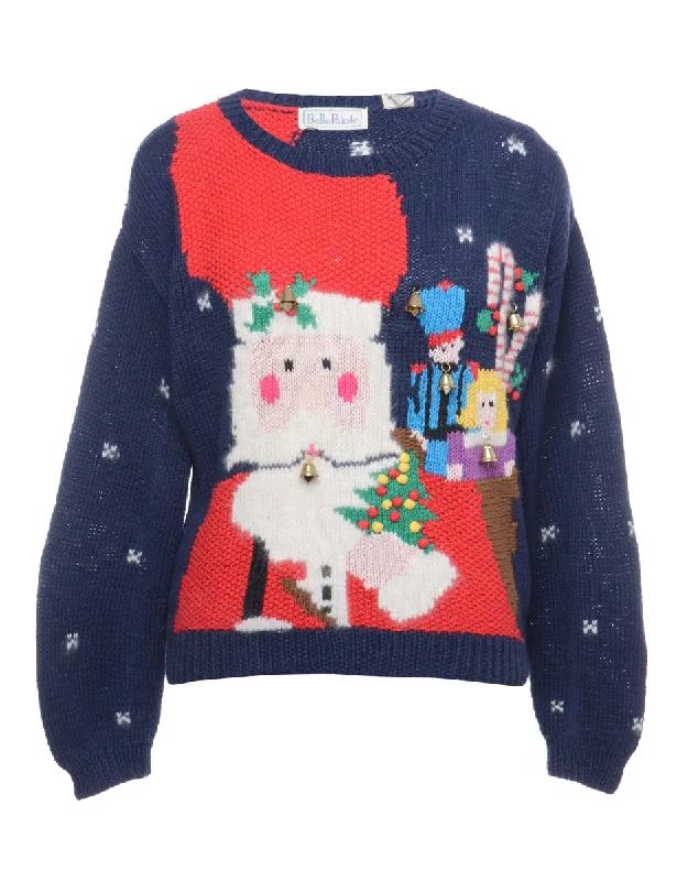 Beyond Retro Reworked Christmas Jumper With Bells - L Layered Multi-layer Single Layer